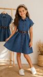 Robe fillette en jeans